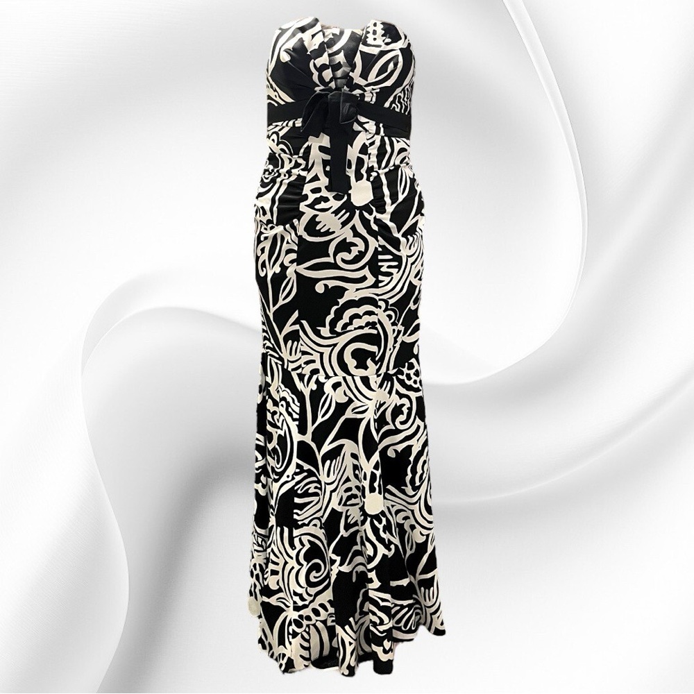 Black and White Strapless Dress